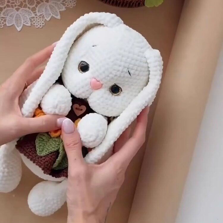 ins风向日葵兔子编织diy材料包手工毛线钩针可爱玩偶安抚女友礼物
