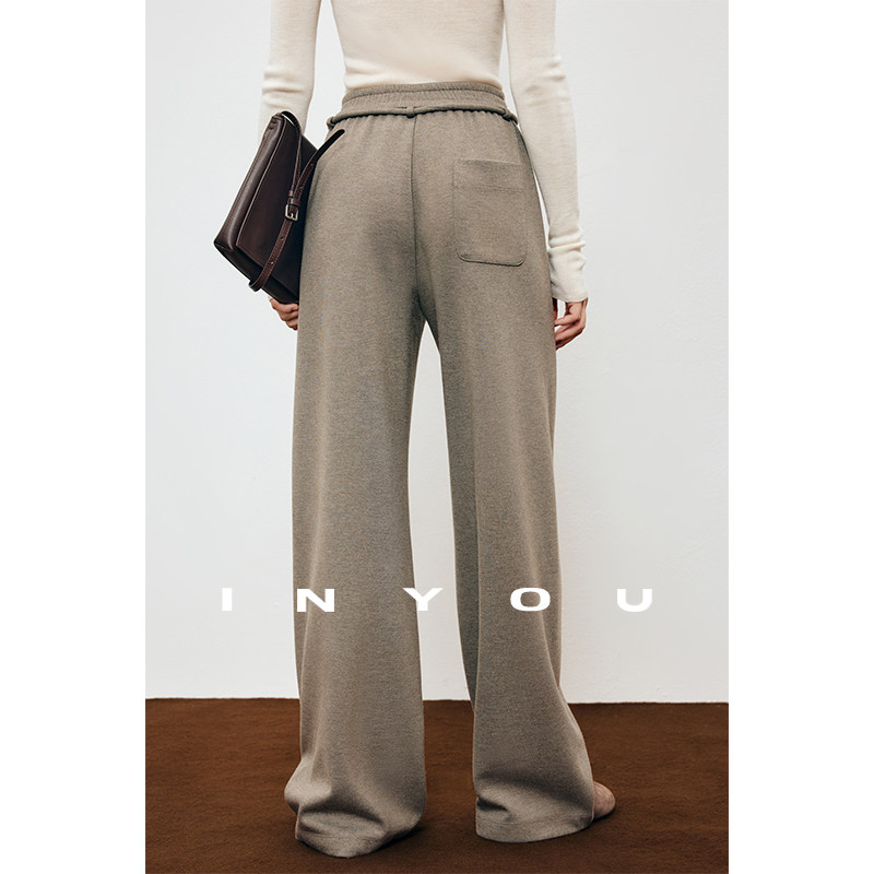 因由 遮跨藏肉加厚轻松过冬直筒阔腿裤垂感百搭针织弯刀休闲裤女,淘宝优惠券,粉丝福利购,淘宝优惠卷