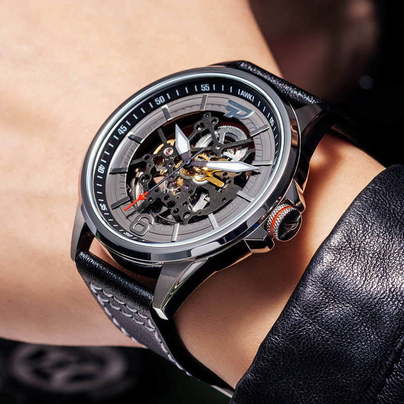 双面镂空全自动黑科技瑞士机械表 佩恩特手表国产腕表