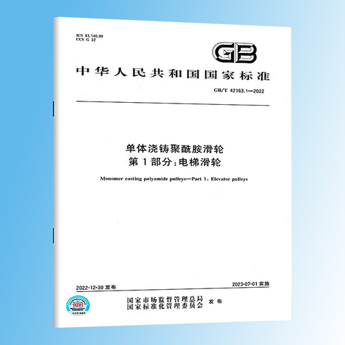 【正版现货】GBT421631-2022单体浇铸聚酰胺滑轮第1部分：电梯滑轮