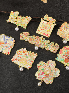 新品上市云南地标磁吸金属冰箱贴 丽江古城 香格里拉旅游纪念礼品