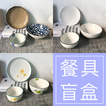 Foreign trade tail single blemish ceramic fowbag One person 1 person food cutlery dishes Dish Suit Home Blind box minimalist pan clear cabin