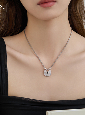 925新纯银女黑玛瑙护身符项链