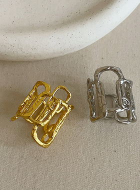 欧美个性夸张独特时尚缕空交错不规则宽版戒指女潮流百搭指环戒子