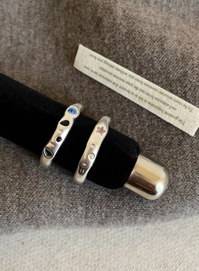 爱心五角星猫咪小狗戒指女趣味设计感个性独特精致时尚指环戒子