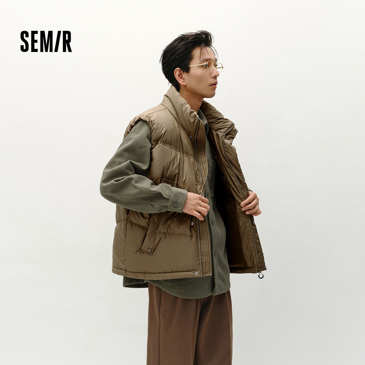 森马羽绒马甲男外穿防寒2025冬季新款宽松防泼水外套情侣纯色百搭,淘宝优惠券,粉丝福利购,淘宝优惠卷