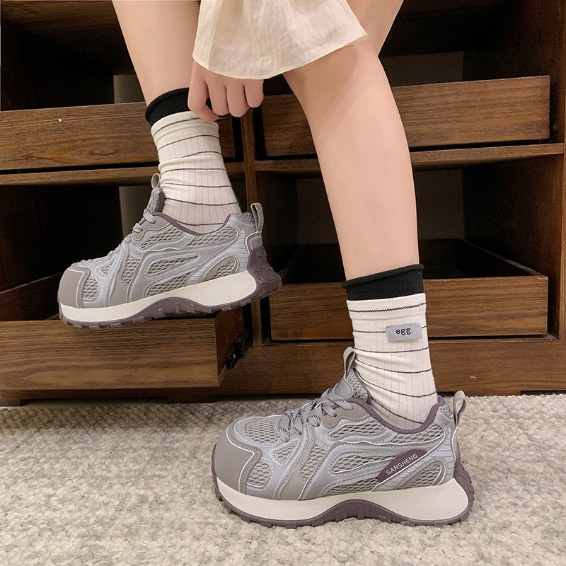 2026春季网红新款厚底透气网面运动鞋百搭休闲显脚小轻便老爹鞋女,淘宝优惠券,粉丝福利购,淘宝优惠卷