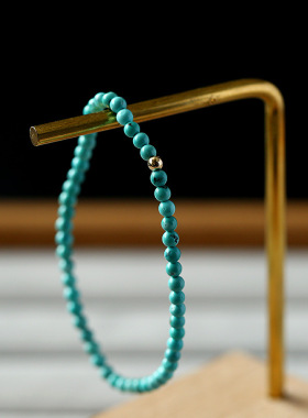 小清新湖北天然原矿3mm小绿松石