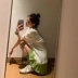 Chowei [Breeze Xu Lai] Váy xếp li nữ 2019 hè mới phổ biến váy nửa trái bơ xanh - Váy