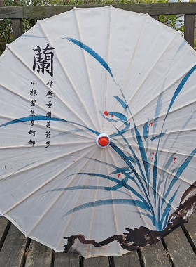 梅兰竹菊防晒花布油纸伞