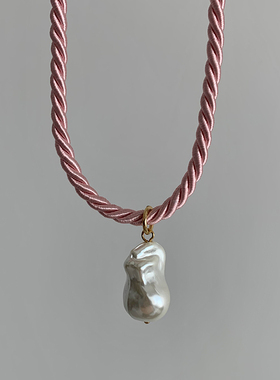 仿巴洛克珍珠绳子中性特别项链