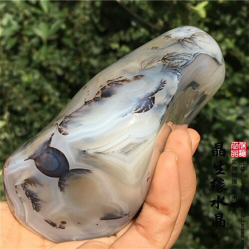 天然马达加斯加海洋玉髓水草玛瑙原石把玩石收藏奇石实物图 - 图3