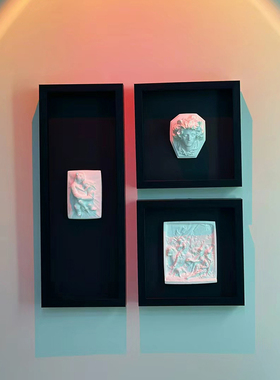 法式中古风立体石膏餐厅卧室挂画