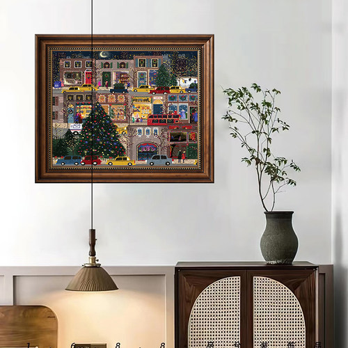 美式推拉电表箱装饰画餐厅门口遮挡配电柜画欧式风景液压掀开油画 - 图1