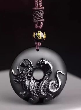 黑曜石玄武聚财吊坠车挂钥匙扣