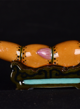 古董古玩收藏大清乾隆年制粉彩多子多福描金鼻烟壶