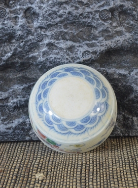 仿古瓷器 复古做旧明成化风格 斗彩云凤纹品茗杯 古董古玩收藏品