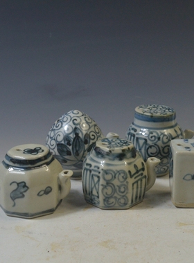 柴窑厂货 仿古瓷器 复古民国风格 手绘福字纹砚滴水滴 古董古玩