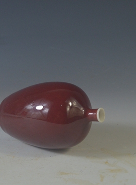 仿古瓷器 复古清乾隆风格 柴窑烧 郞窑红釉小花瓶 摆件 全手工