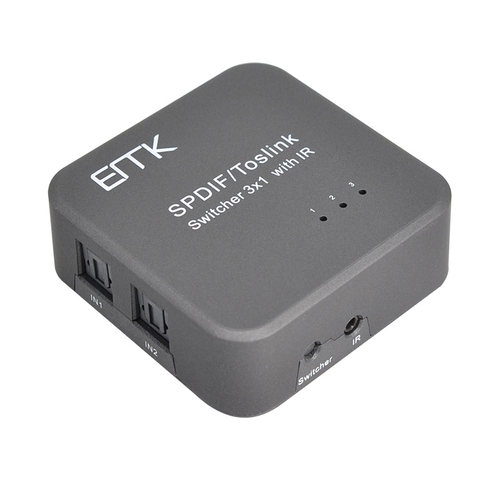 数字光纤音频切换器3进1出 SPDIF Toslink 三进一出分支器带遥控 - 图0