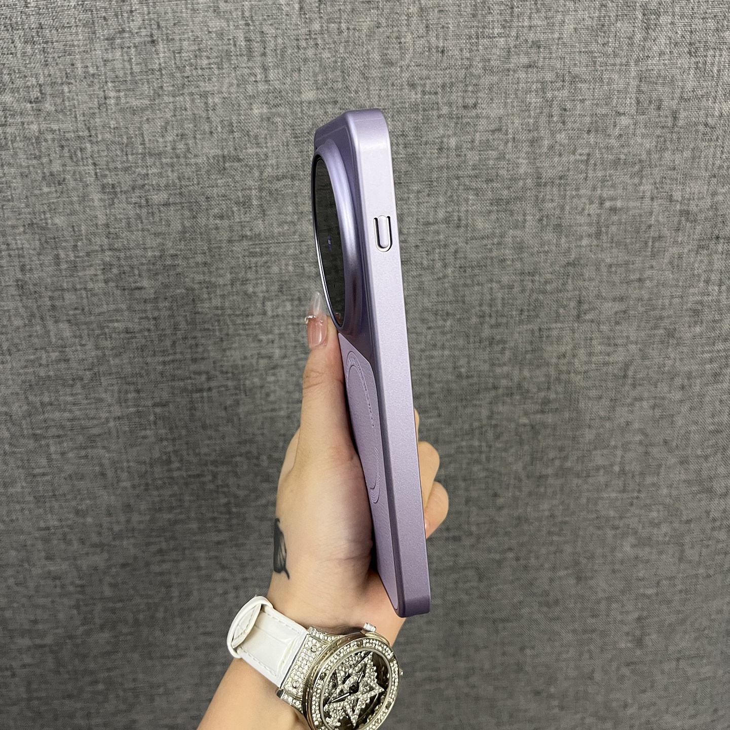 三只鱼【小众高档荔枝皮纹磁吸冷烟紫】适用于vivox300pro/vivox300手机壳新款韩系高级感防摔全包保护套男女,淘宝优惠券,粉丝福利购,淘宝优惠卷