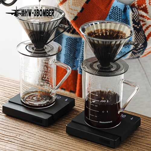 MHW-3BOMBER轰炸机电子秤意式手冲咖啡电子秤称重计时咖啡称豆称 - 图1
