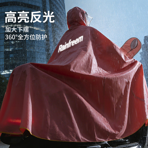 琴飞曼雨衣女电动车单人全身雨披男 加大加厚骑行电瓶摩托车雨衣 - 图3