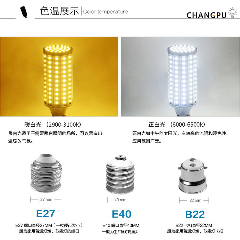 LED灯泡螺口E27e40节能灯led超亮工厂仓库路灯玉米灯60W80w暖白光,淘宝优惠券,粉丝福利购,淘宝优惠卷