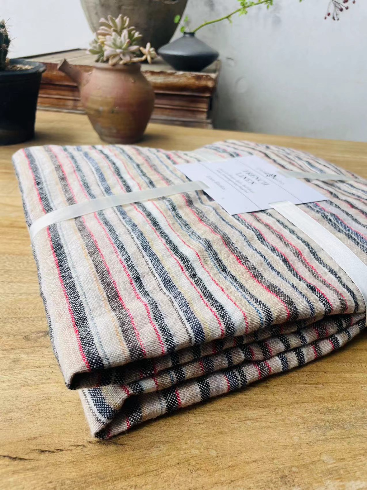 新款多色毯色织7支纯亚麻盖毯子单人沙发毯休闲毯140*200cm厚实 - 图3