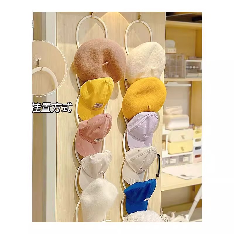 日本挂帽子收纳神器壁挂宿舍衣柜门上衣帽挂架围巾包包挂钩置物架 - 图2