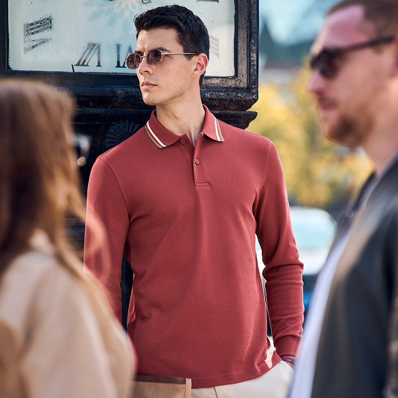 MrBu布先生蓄热科技秋冬保暖撞色边POLO衫长袖T恤男款BT11903断码,淘宝优惠券,粉丝福利购,淘宝优惠卷