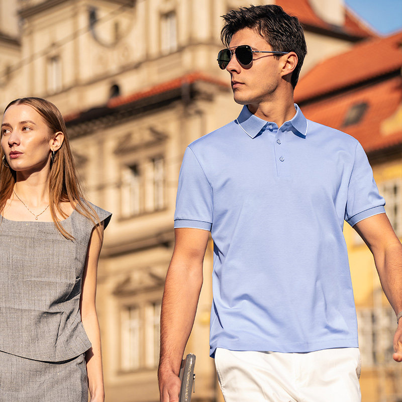 MrBu布先生撞色领POLO衫2025夏季简约薄款三粒扣T恤男短袖断码,淘宝优惠券,粉丝福利购,淘宝优惠卷