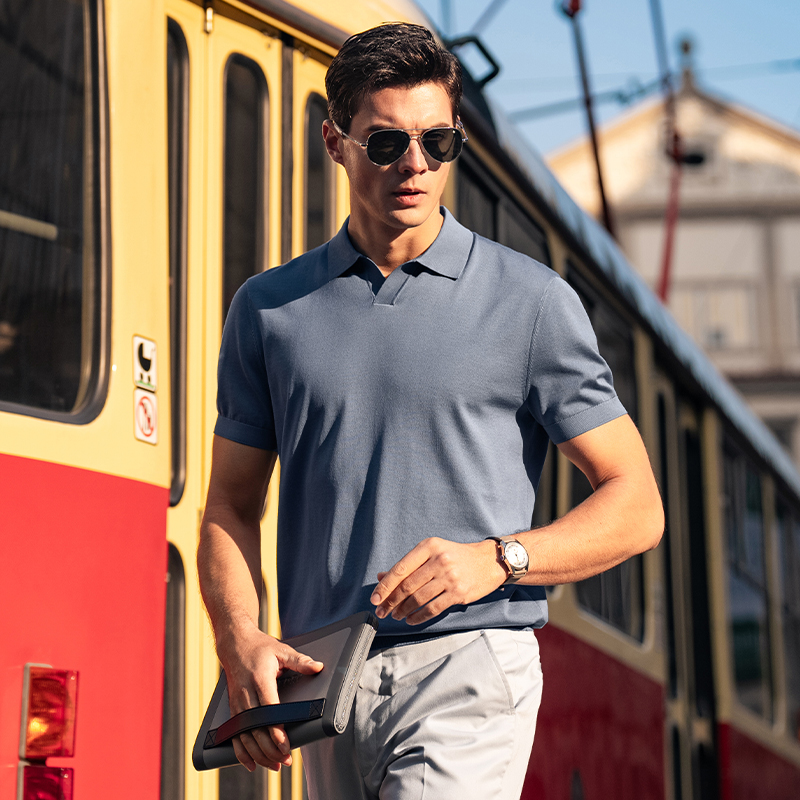 MrBu布先生海鸥领水洗针织t恤2025夏季商务polo吸汗透气短袖男装