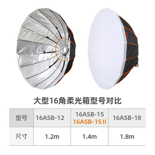 锐鹰 大型柔光箱1.4米柔光箱16角柔光箱大型反光伞16ASB-15 - 图3