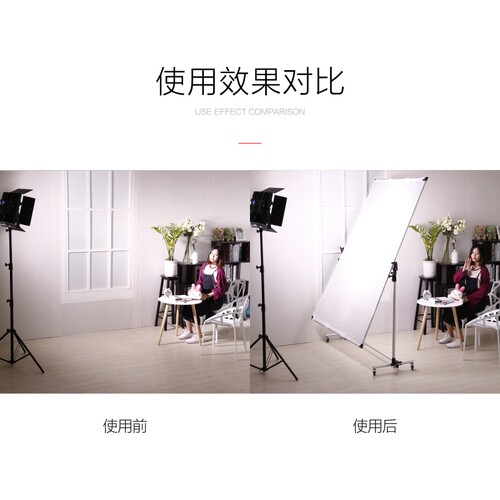 锐鹰RRK-1520大型柔光屏银色反光板大号旗板黑旗蝴蝶布反光屏柔光板移动柔光道具1.5x2米四合一旗板电影旗板 - 图3