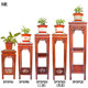 Chinese solid wood square 1.2 meter high multi-layer flower pot stand
