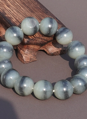 方言和田玉新疆青花籽一线天手串