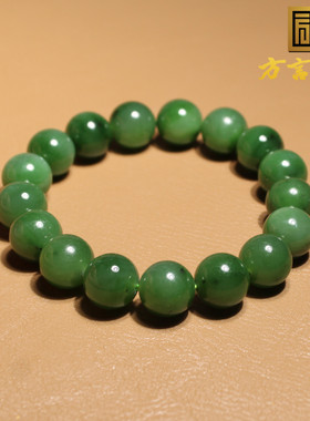 辣阳绿色碧玉12mm圆珠玉手串手链