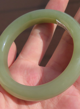 断货王方言和田玉新疆且末老坑料细润青黄口料56mm老钱风手镯X5