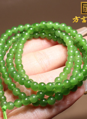 方言阳绿色4mm圆珠108项链