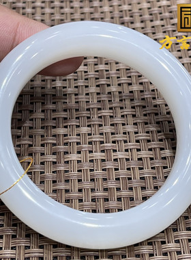 稀方言和田玉收藏级俄罗斯高油高脂无结构羊脂白内径54MM手镯S9