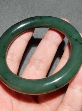 方言精品新疆碧玉籽料菠菜绿手镯