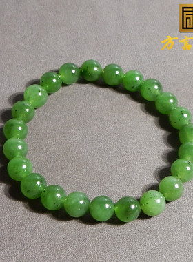 美美哒俄料碧玉辣阳绿绿圆珠串