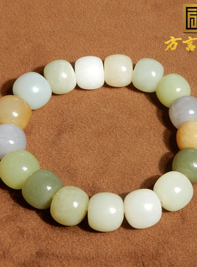 新疆青花糖玉青玉晴水直切多宝串