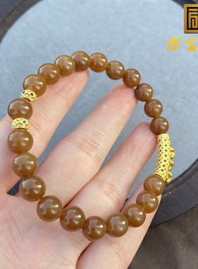 新疆且末老料红糖玉8MM圆珠手链