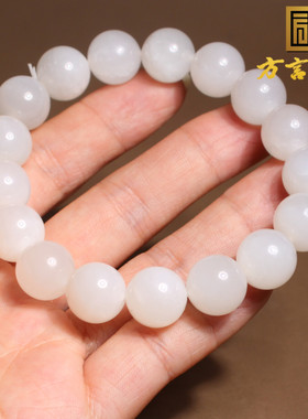 青海老坑料温润冰底羊脂白玉手串