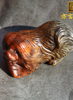 方言和田玉桂花糕小狗把件茶宠