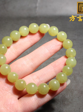 新疆细腻黄口料10mm圆珠豪华手链