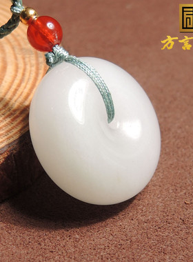 方言金丝玉金镶平安扣吊坠挂件