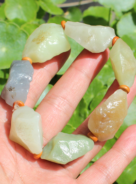 糖玉戈壁料柚子皮原石手串